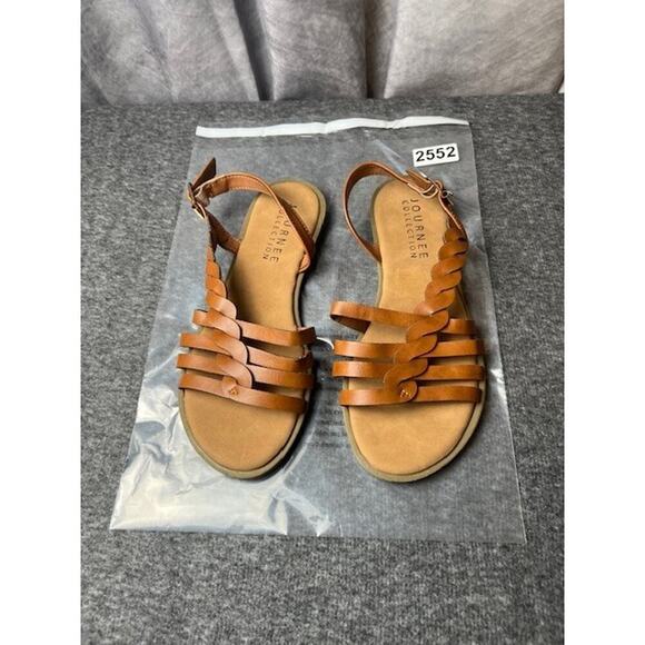 Journee Collection Women Solay Braided Slingback Sandals Size US 6.5M Tan Brown - Picture 6 of 6